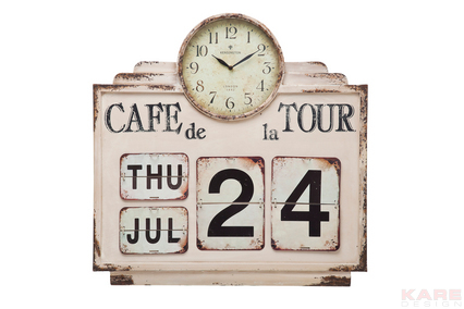 Table Clock Iron Calendar