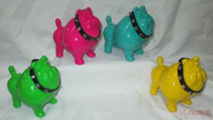 Money Box Bulldog Spike Small  Assorted