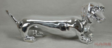Deco Figurine Badger Dog Chrome
