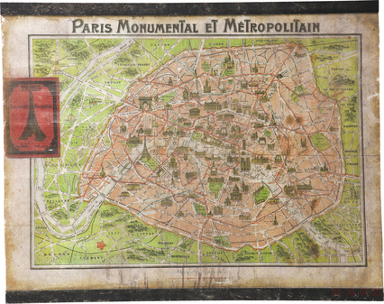 Wall Decoration Paris Map 138x100cm
