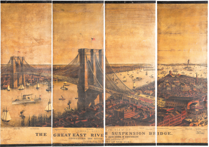Wall Decoration East River Bridge Canvas (4/Set)