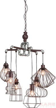 Pendant Lamp Pipeline Wire 6-lite