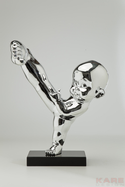 Deco Figurine Kung Fu Boy Kick Chrome