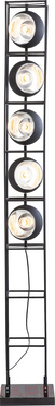 Floor Lamp Tower Black 5-lite