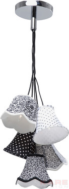 Pendant Lamp Saloon Ornament B&W 5-lite