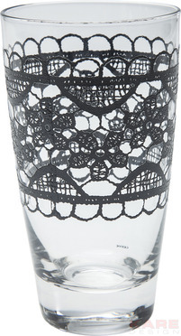 Long Drink Glass Lace black