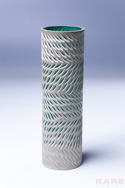 Vase Leaf Turquoise 40cm