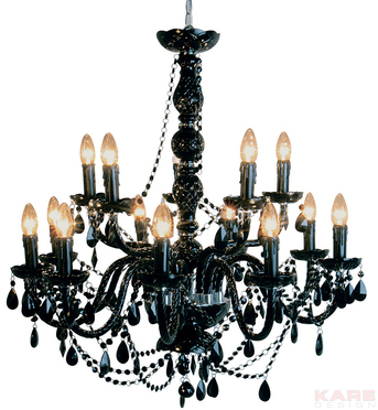 Pendant Lamp Gioiello Crystal Black 14-Branches
