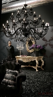 Pendant Lamp Gioiello Crystal Feudal Black