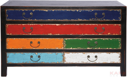 Dresser Harlekin black, 6 drawers
