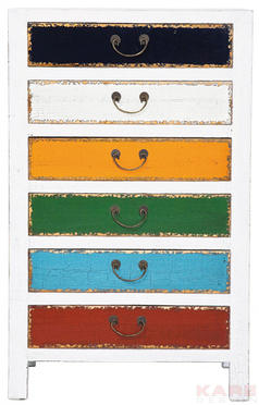 Cabinet Harlekin White 6 Drawers