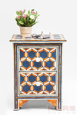 Night Stand Honeycomp Blue 45x30cm 2 Drw.