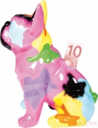 Money Box Dog Sitting Colore 22cm