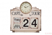 Table Clock Iron Calendar