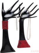 Deco Hand Black Servus Red Pearls Assorted