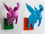 Wall Decoration Flying Pig Colore Assorted