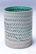 Vase Leaf Turquoise 23cm