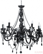 Pendant Lamp Gioiello Crystal Black 9-Branched
