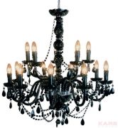 Pendant Lamp Gioiello Crystal Black 14-Branches