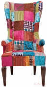 Wing Chair Patchwork Velvet