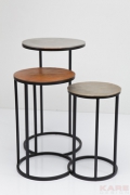 Side Table Loft Round Vintage (3/Set)